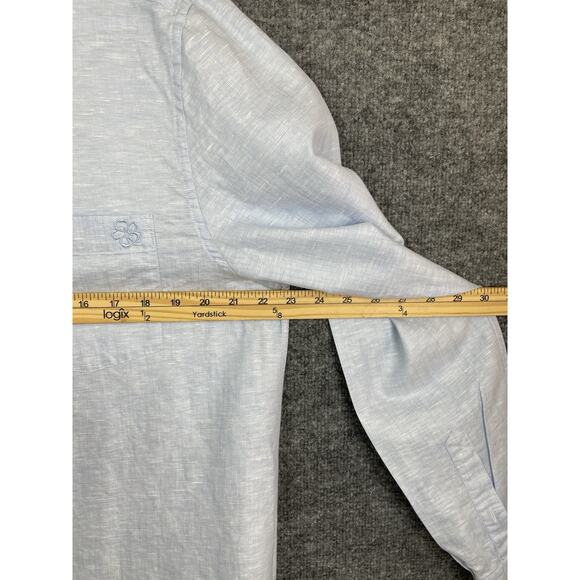 Ted Baker London Men's Size 5 (US XL) Linen Cotton Blend Pale Blue Long Sleeve - Picture 13 of 14